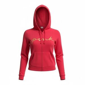 Victoria’s Secret PINK Full Zip Hoodie With Gold Foil